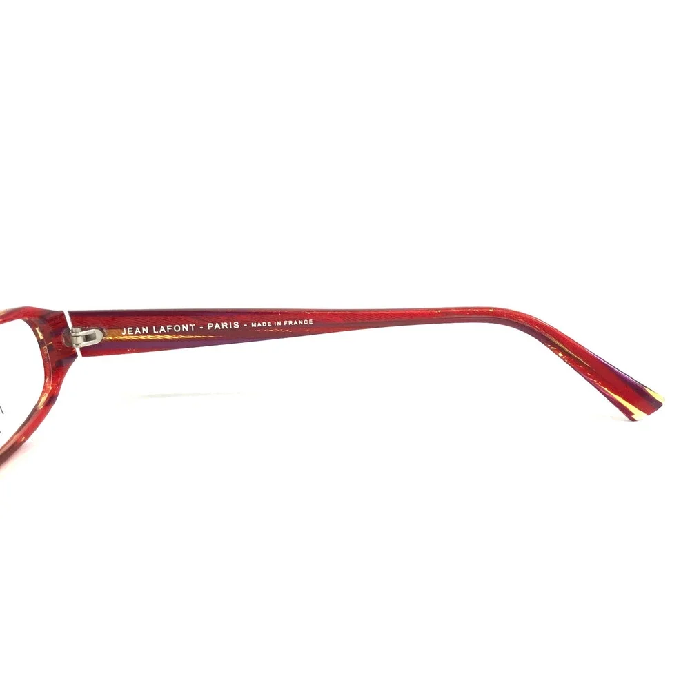 Jean Lafont Eyeglasses Frames PUNCH 633 Red Striped Horn Cat Eye 53-15-142